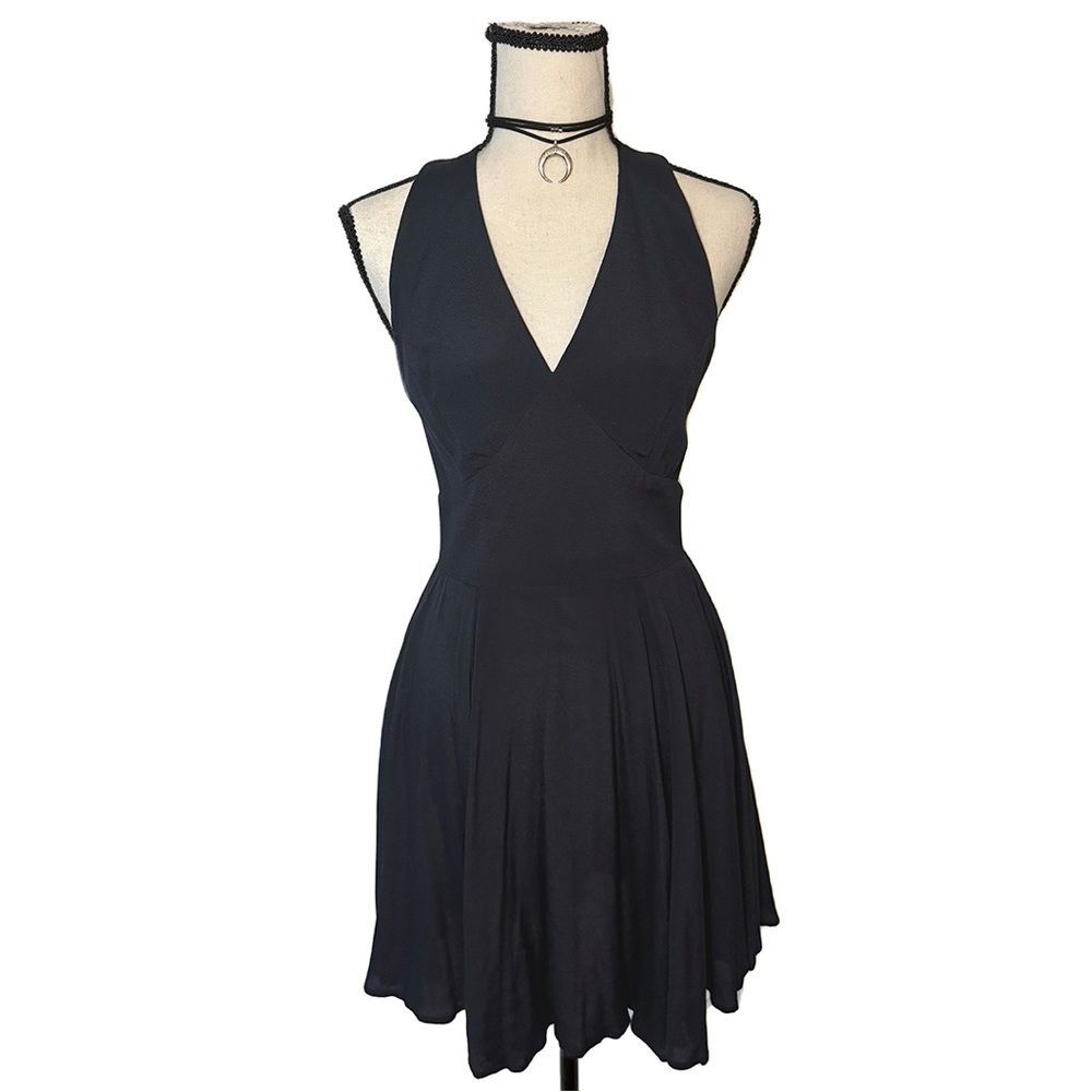 Mica Racerback Dress | Vintage 90s Black Pleated Dress | Size Small